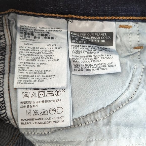 NWOT Levi's 710 Super Skinny Dark Blue Jeans Size 27 - Picture 8 of 8